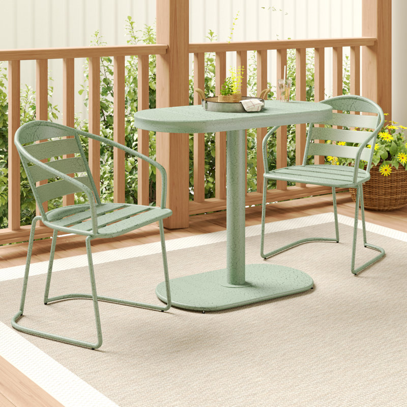 Gunner 2 Person Oval Outdoor Dining Set Green